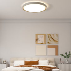 Moderne Deckenleuchte Grau Metall Acryl Quadratisch Rund Schlafzimmer