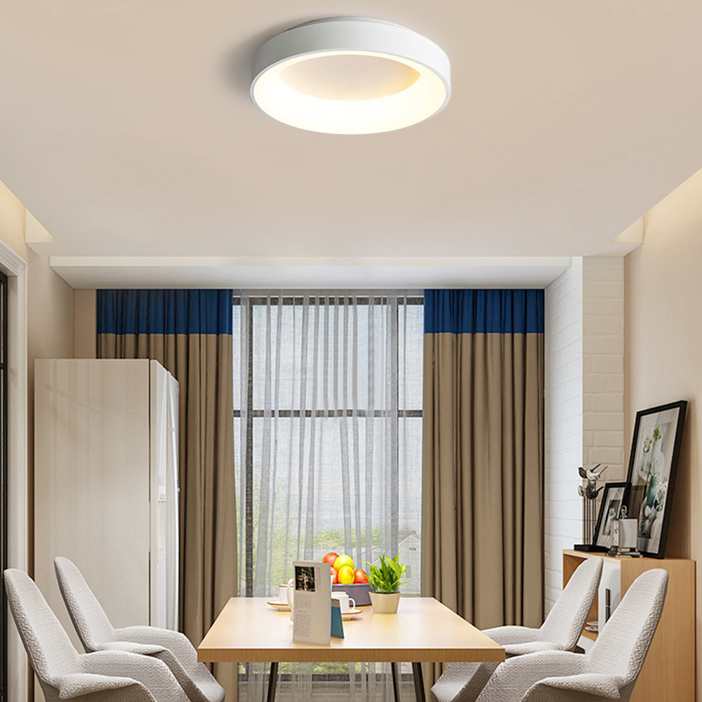 Moderne Deckenleuchte Weiß Metall Acryl Rund Schlafzimmer