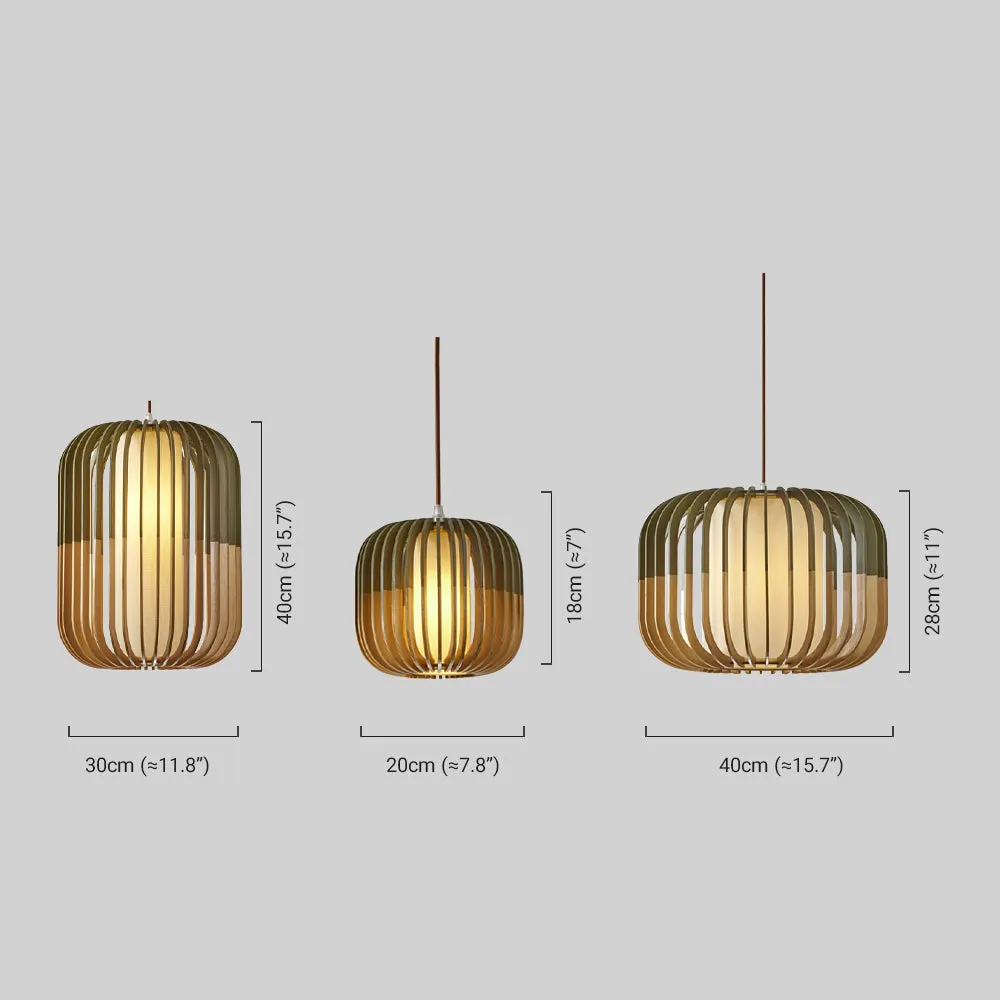 Modern Pendelleuchte LED Zylindrisch Holz Gold Wohnzimmer