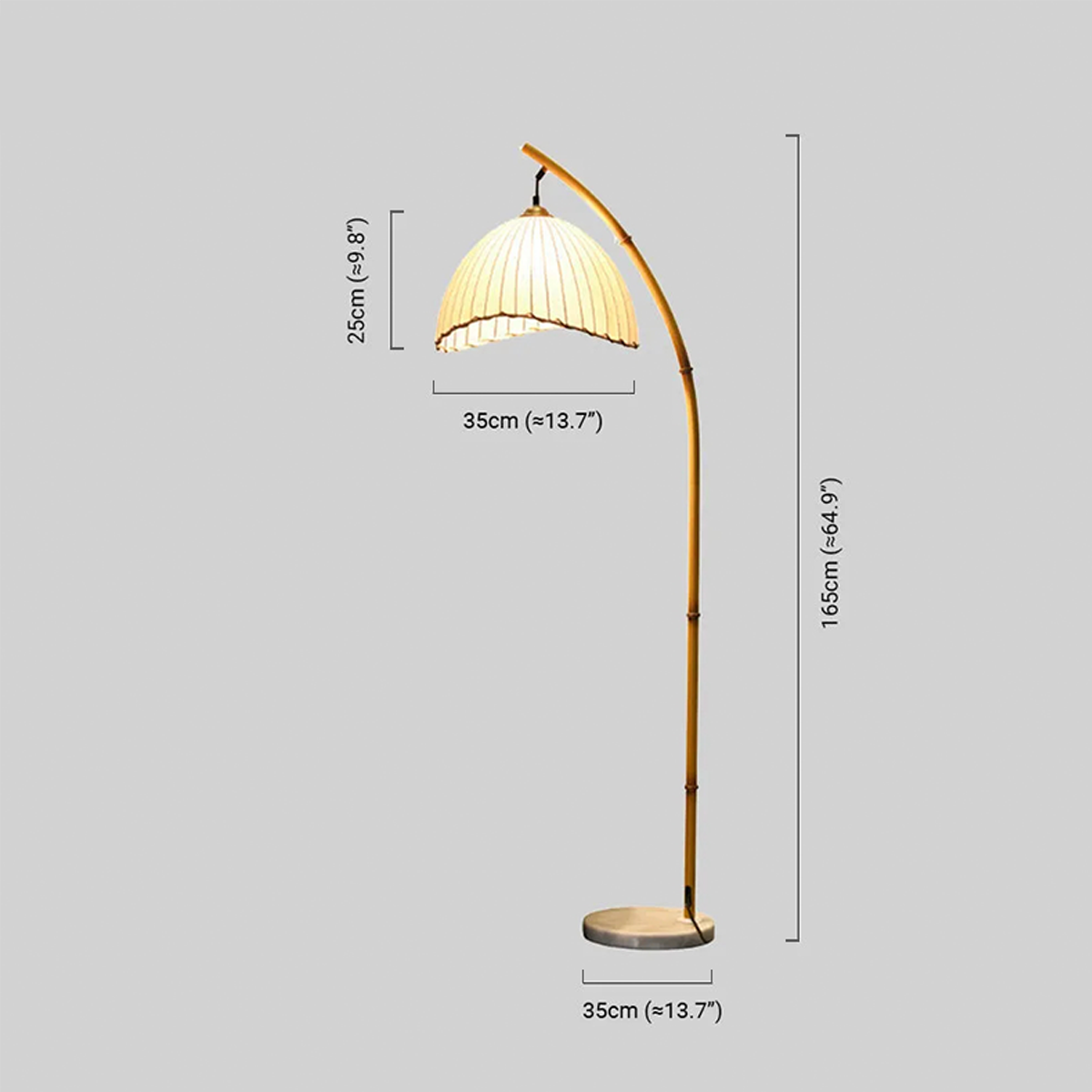 Vintage Stehlampe LED Metall/Stoff Ess/Wohn/Schlafzimmer 