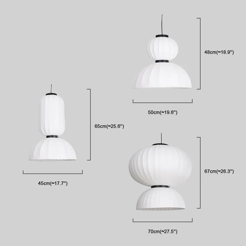 Modern Pendelleuchte LED Kugel Zylindrisch Weiß Kunstseide Wohnzimmer