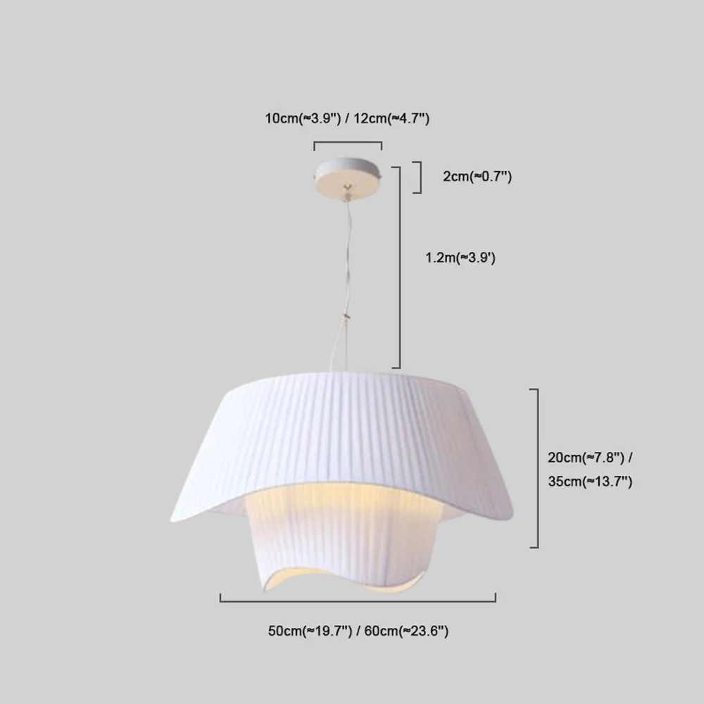 Modern Pendelleuchte LED Welle Weiß Metall Wohnzimmer