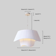 Modern Pendelleuchte LED Welle Weiß Metall Wohnzimmer