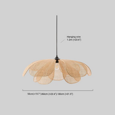 Bauernhaus Pendelleuchte Holz Metall Rattan Blumen Wohnzimmer