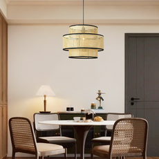 Bauernhaus Anhänger Licht Holz Rattan Laterne Wohnzimmer