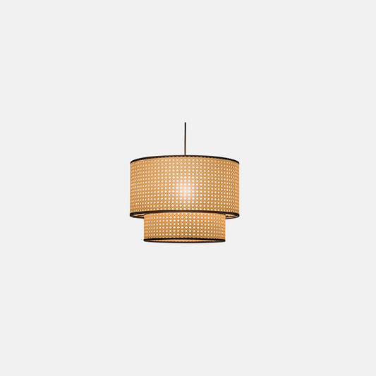 Landhausstil Pendelleuchte LED Zylindrisch Holz Metall Wohnzimmer