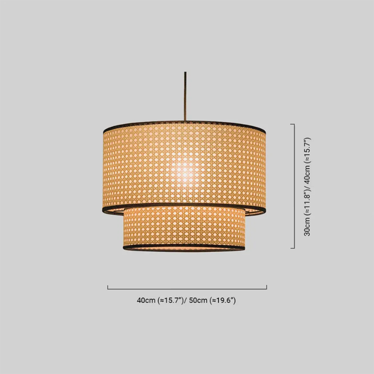 Landhausstil Pendelleuchte LED Zylindrisch Holz Metall Wohnzimmer