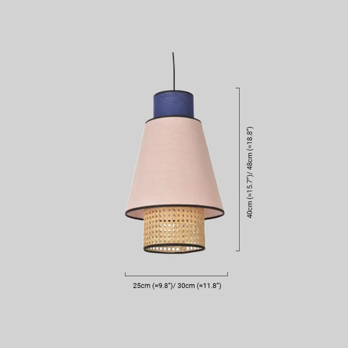 Modern Pendelleuchte LED Geometric Rattan Rosa Esszimmer