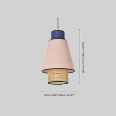 Modern Pendelleuchte LED Geometric Rattan Rosa Esszimmer
