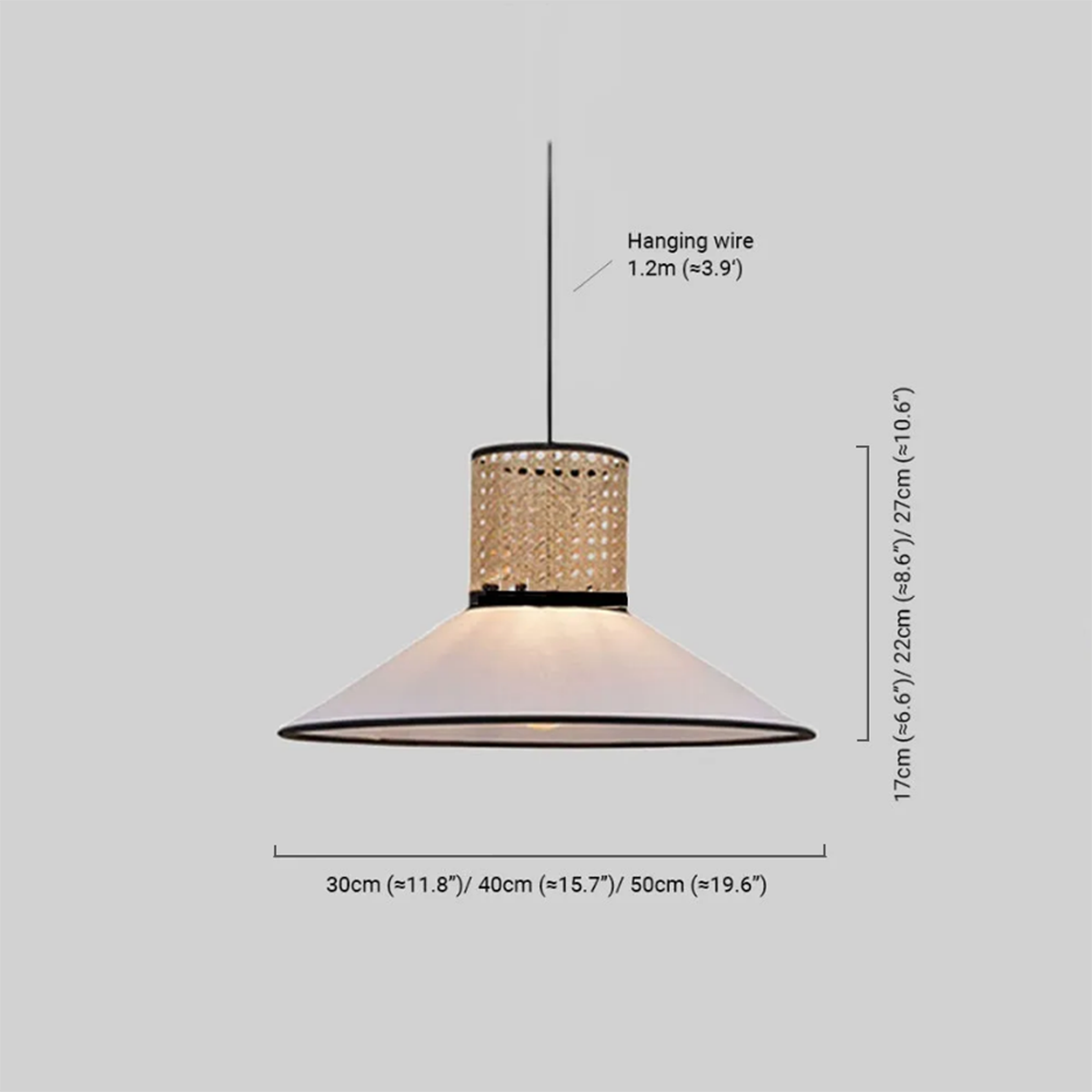 Landhausstil Pendelleuchte LED Metall Konisch Holz Esszimmer