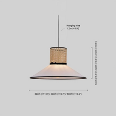Landhausstil Pendelleuchte LED Metall Konisch Holz Esszimmer