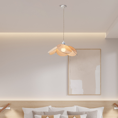 Art Deco Pendelleuchte LED Blumen Beige Metall Wohnzimmer