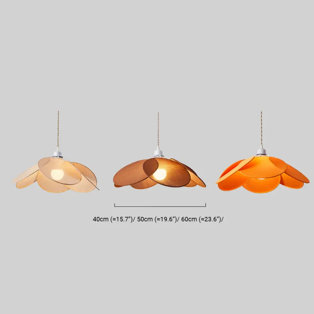 Maßzeichnung der Art Deco Pendelleuchte LED Blumen 