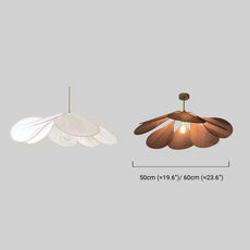 Art Deco Pendelleuchte LED Blumen Weiß/Braun Stoff Esszimmer