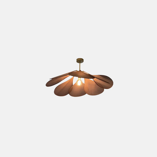 Art Deco Pendelleuchte LED Blumen Weiß/Braun Stoff Esszimmer