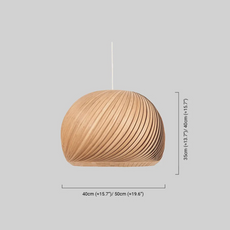 Modern Pendelleuchte LED Kugel Holz Braun Esszimmer