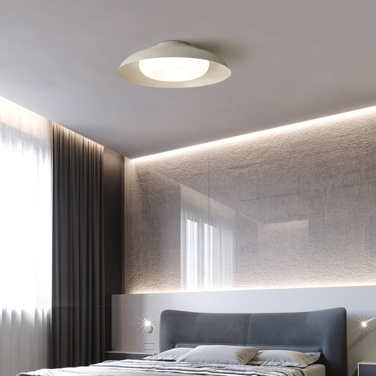 Nordic Deckenleuchte LED Rund Weiß Metall Arbeitszimmer