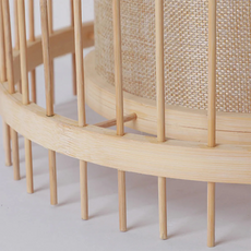 Art Deco Stehlampe LED Rattan Massivholzfarbe Wohnzimmer
