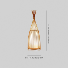 Art Deco Stehlampe LED Rattan Massivholzfarbe Wohnzimmer