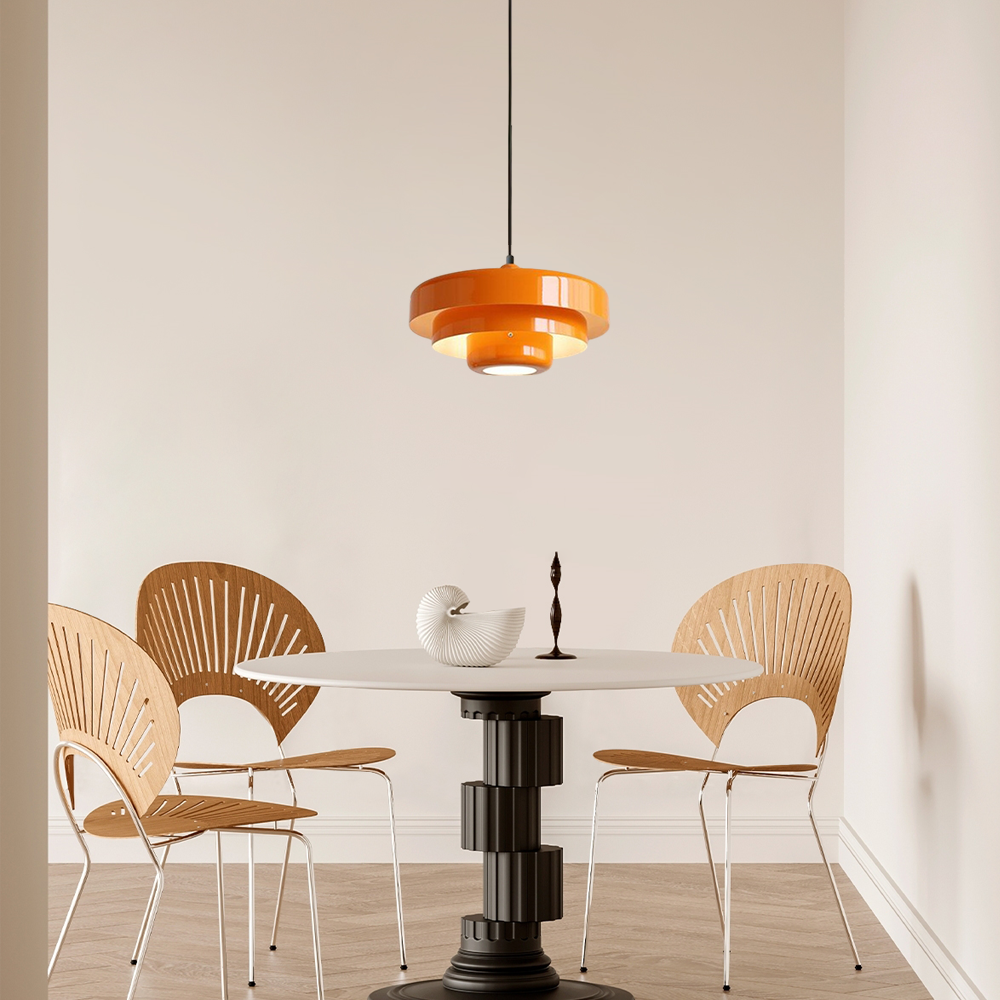 Nordisch Pendelleuchte Metall Orange – Lebendig und warm