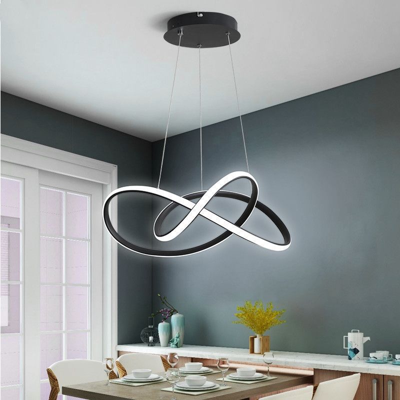 Modern Pendelleuchte Metall Schwarz/Weiß Wohnzimmer