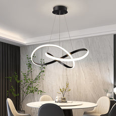 Modern Pendelleuchte Metall Schwarz/Weiß Wohnzimmer