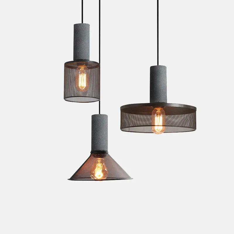 Minimalistisch Pendelleuchte Metall Grau Esszimmer