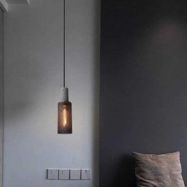 Minimalistisch Pendelleuchte Metall Grau Esszimmer