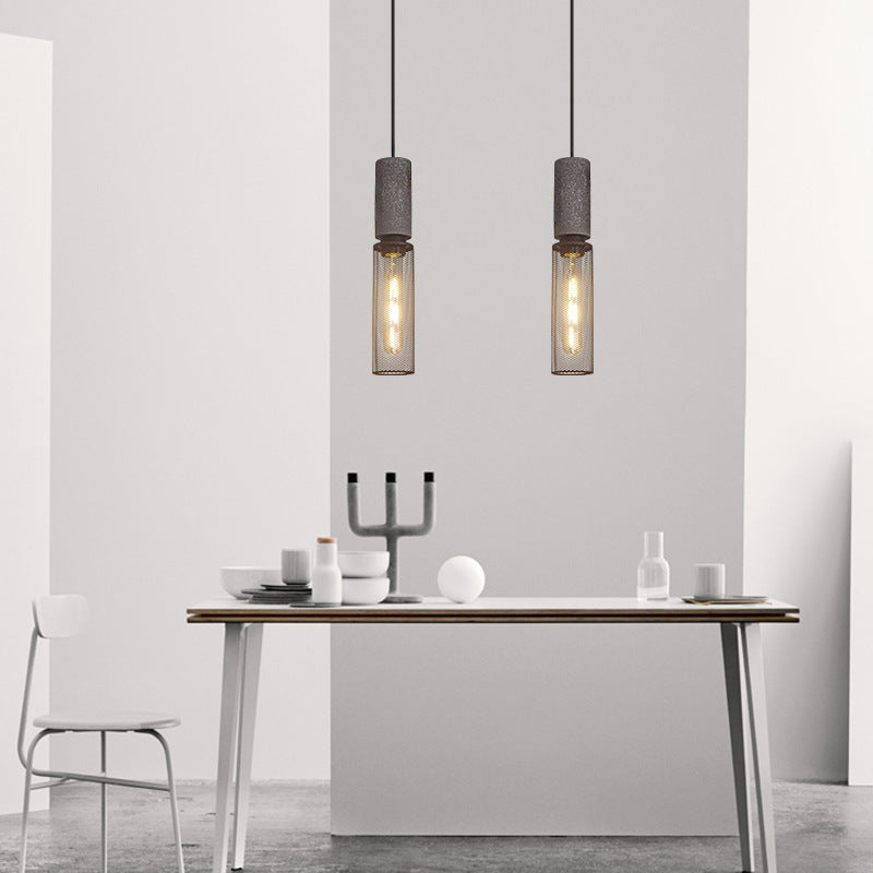 Minimalistisch Pendelleuchte Metall Grau Esszimmer