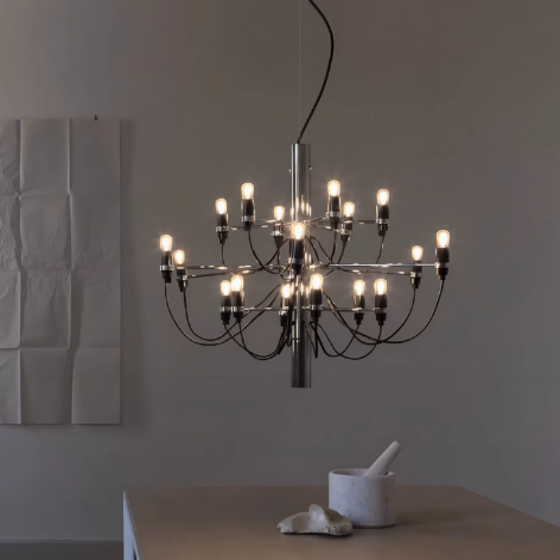 Industrial Kronleuchter Metall Schwarz Wohnzimmer