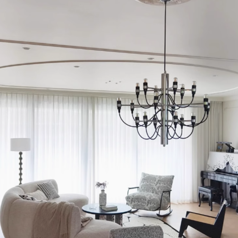 Industrial Kronleuchter Metall Schwarz Wohnzimmer