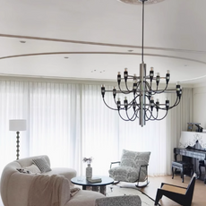 Industrial Kronleuchter Metall Schwarz Wohnzimmer