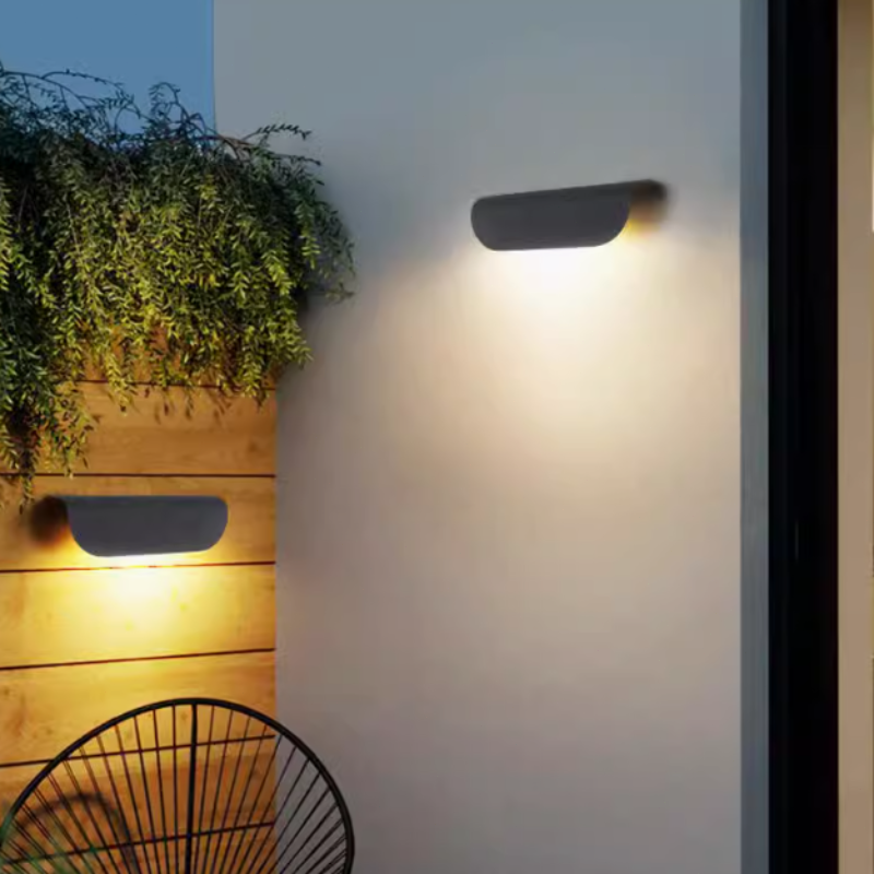 Minimalistisch Wandlampe Metall Weiß Garten