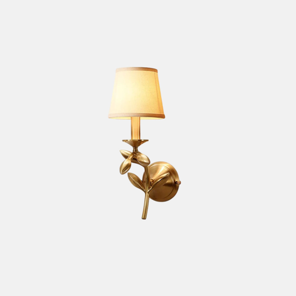 Vintage Wandleuchte LED kappenförmig Gold Kupfer Gewebe Schlafzimmer