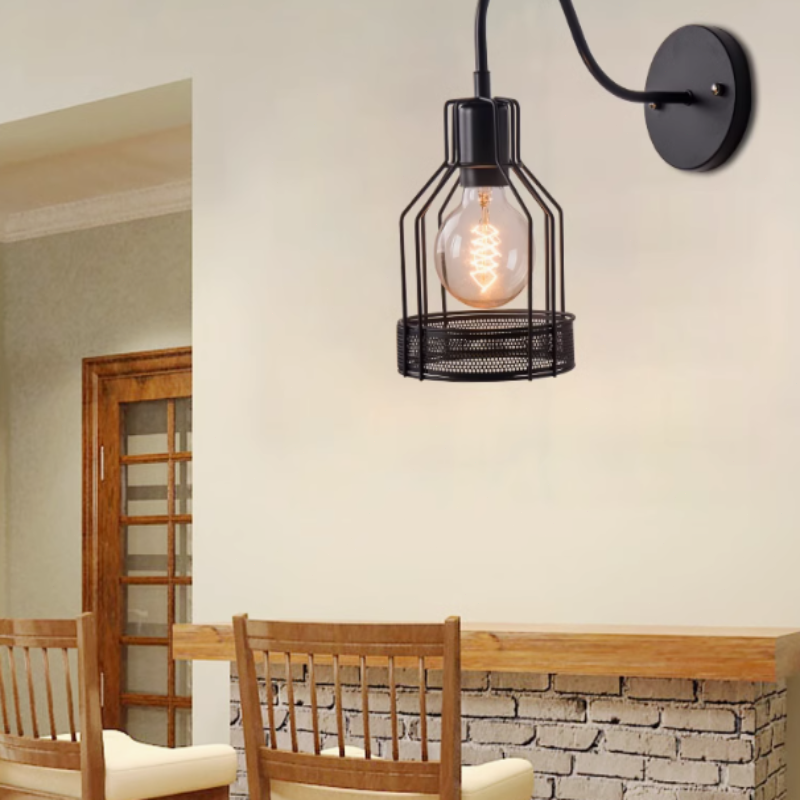 Industriell Wandlampe Metall Schwarz Esszimmer