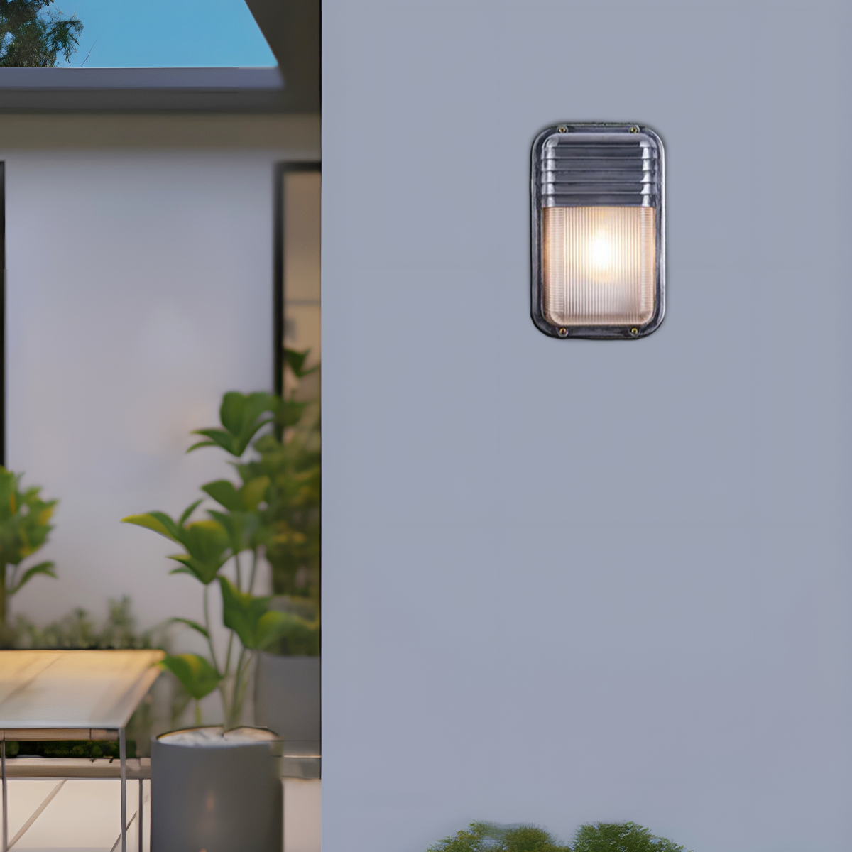 Moderne Wandleuchte LED Silber PC Glas Außen/Garten/Balkon