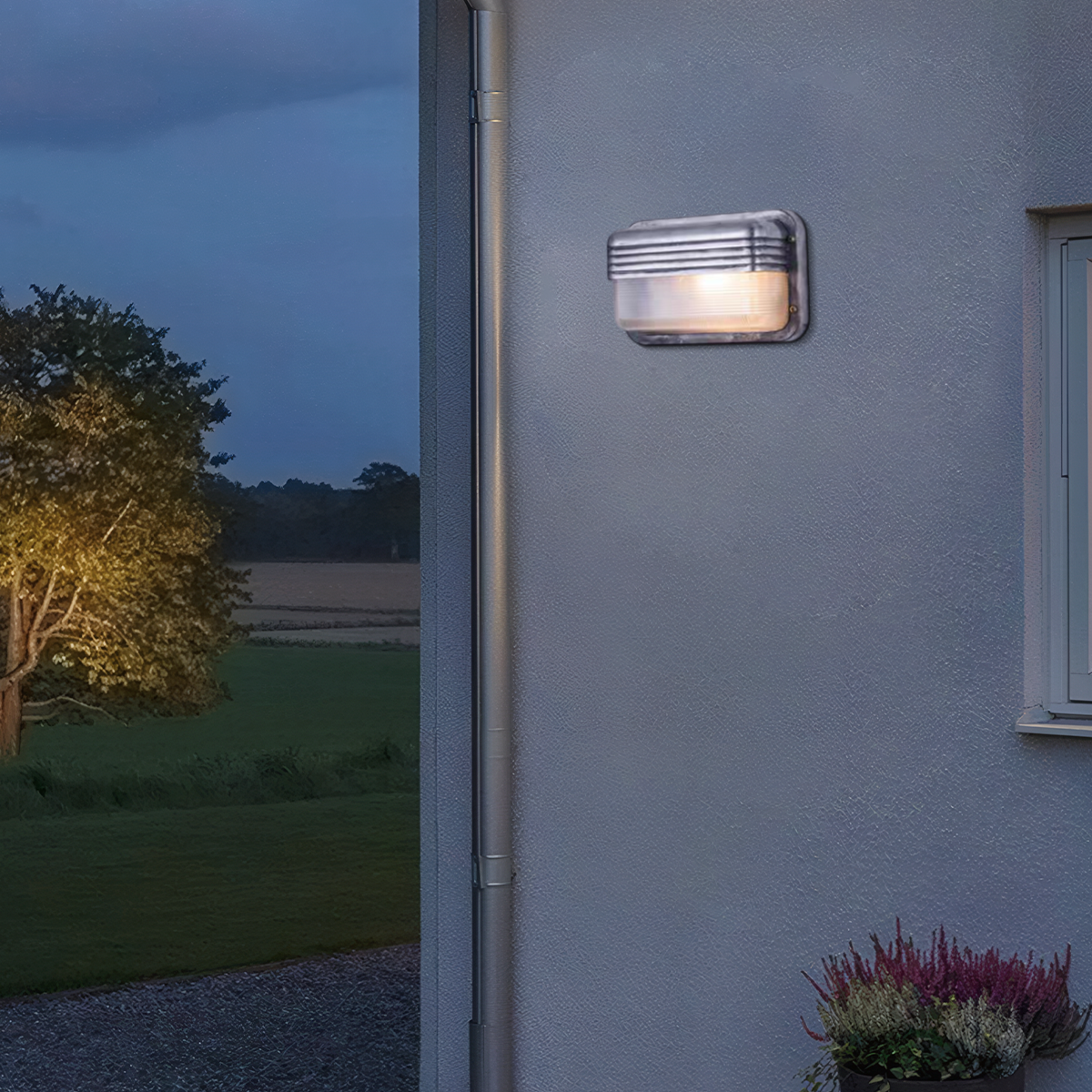 Moderne Wandleuchte LED Silber PC Glas Außen/Garten/Balkon