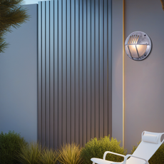 Moderne Wandleuchte LED Silber PC Glas Außen/Garten/Balkon