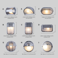 Moderne Wandleuchte LED Silber PC Glas Außen/Garten/Balkon