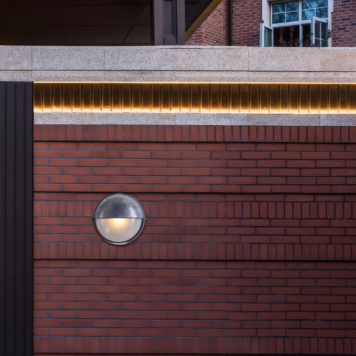 Moderne Außenwandlechte LED Rund Metall Silber/Gold Außen/Garten