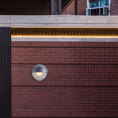 Moderne Außenwandlechte LED Rund Metall Silber/Gold Außen/Garten
