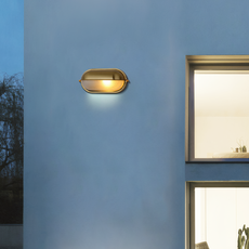 Moderne Außenwandlechte LED Rund Metall Silber/Gold Außen/Garten