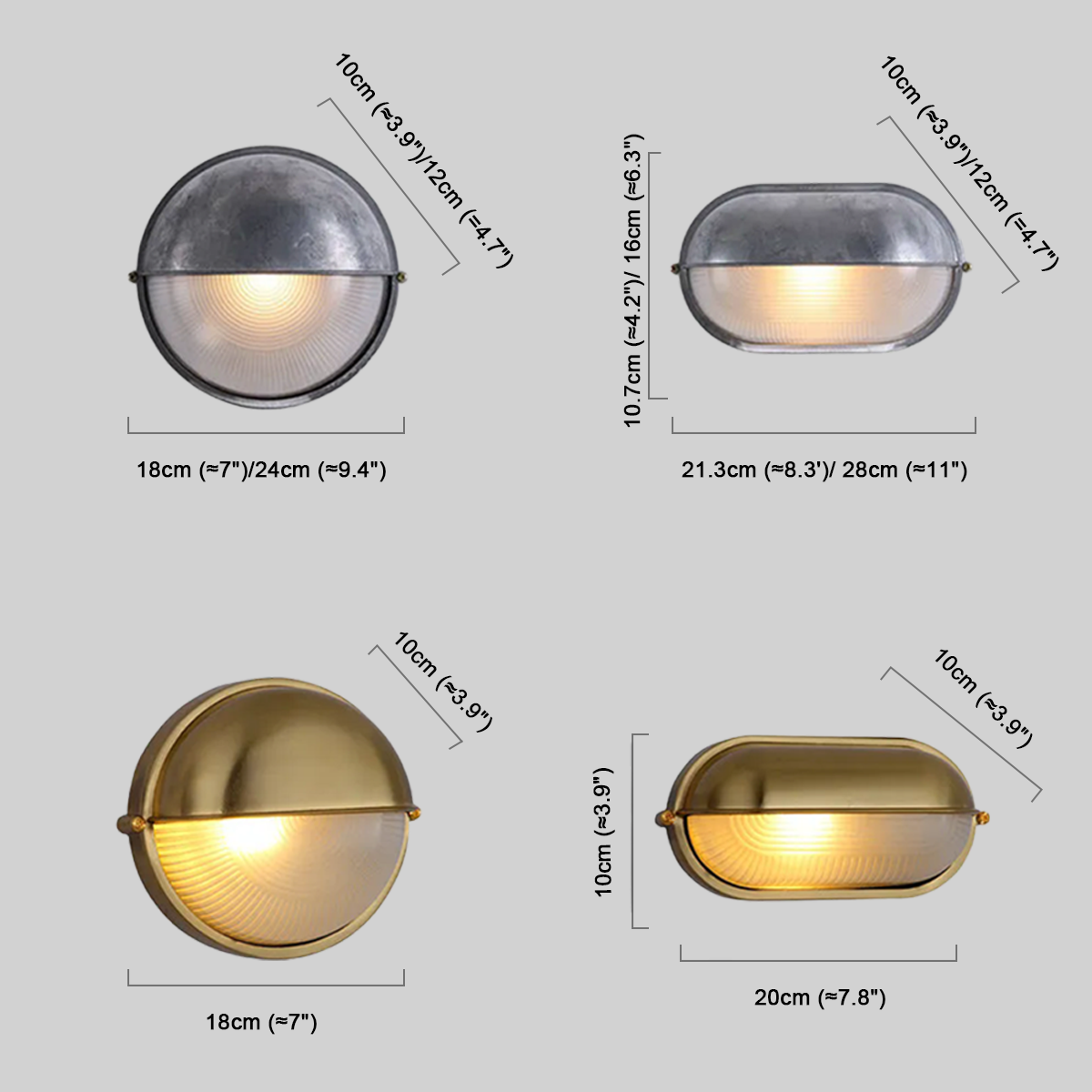 Moderne Außenwandlechte LED Rund Metall Silber/Gold Außen/Garten