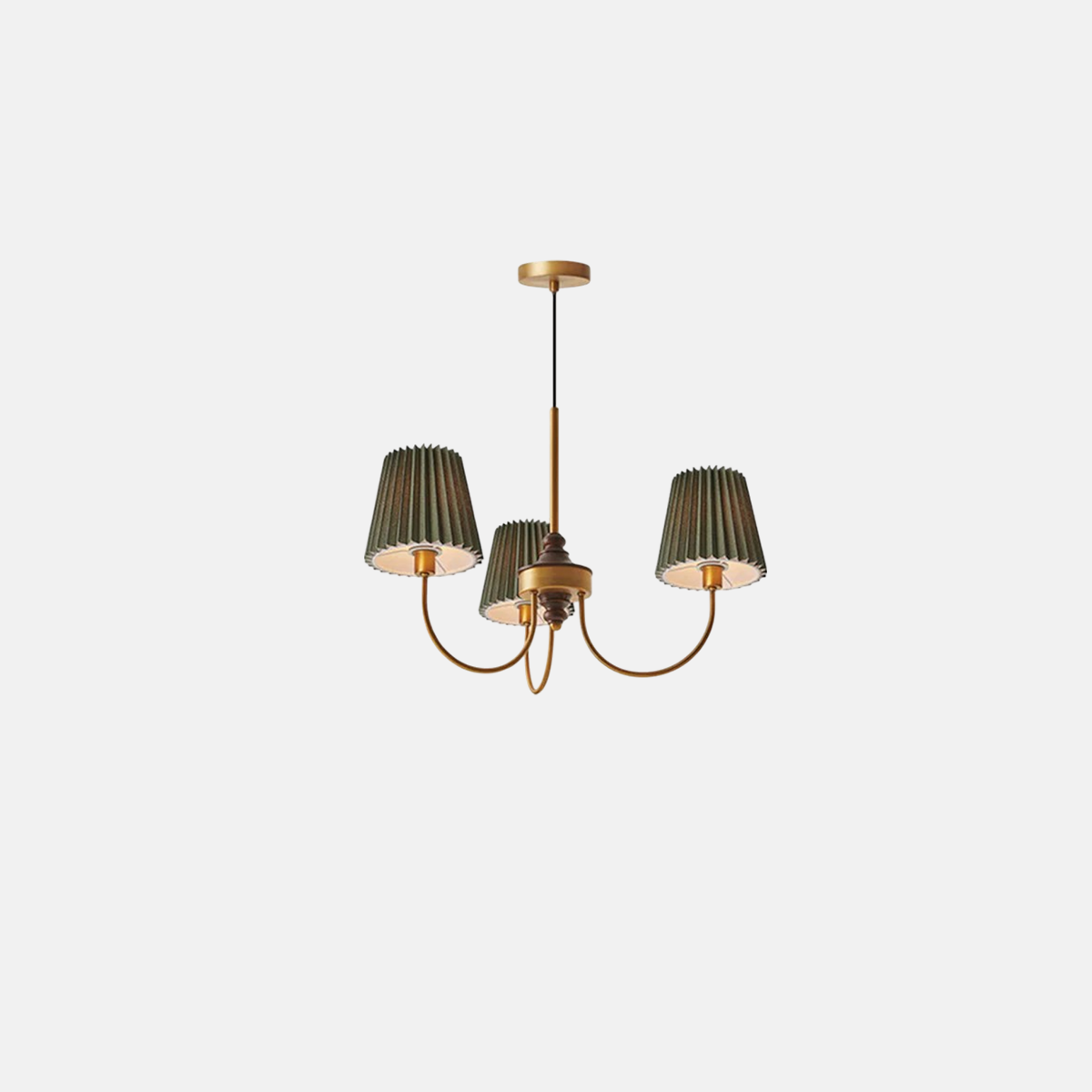 Vintage Kronleuchter LED kappenförmig Weiß Metall+Gewebe Esszimmer