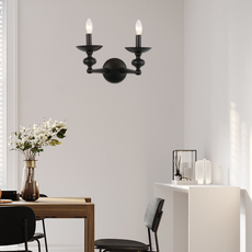 Retro Wandleuchte LED Schwarz Metall/Glas Esszimmer/Wohnzimmer