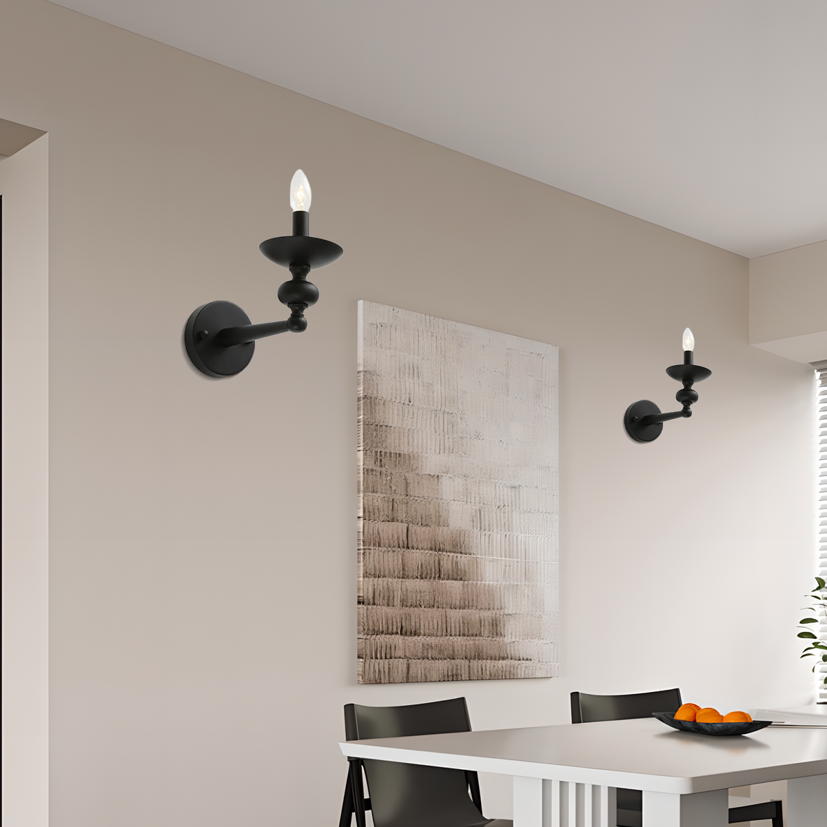 Retro Wandleuchte LED Schwarz Metall/Glas Esszimmer/Wohnzimmer