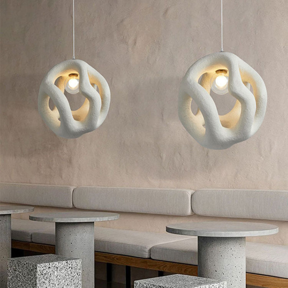 Designer Pendelleuchte Metall Resin Weiß/Schwarz Wohnzimmer