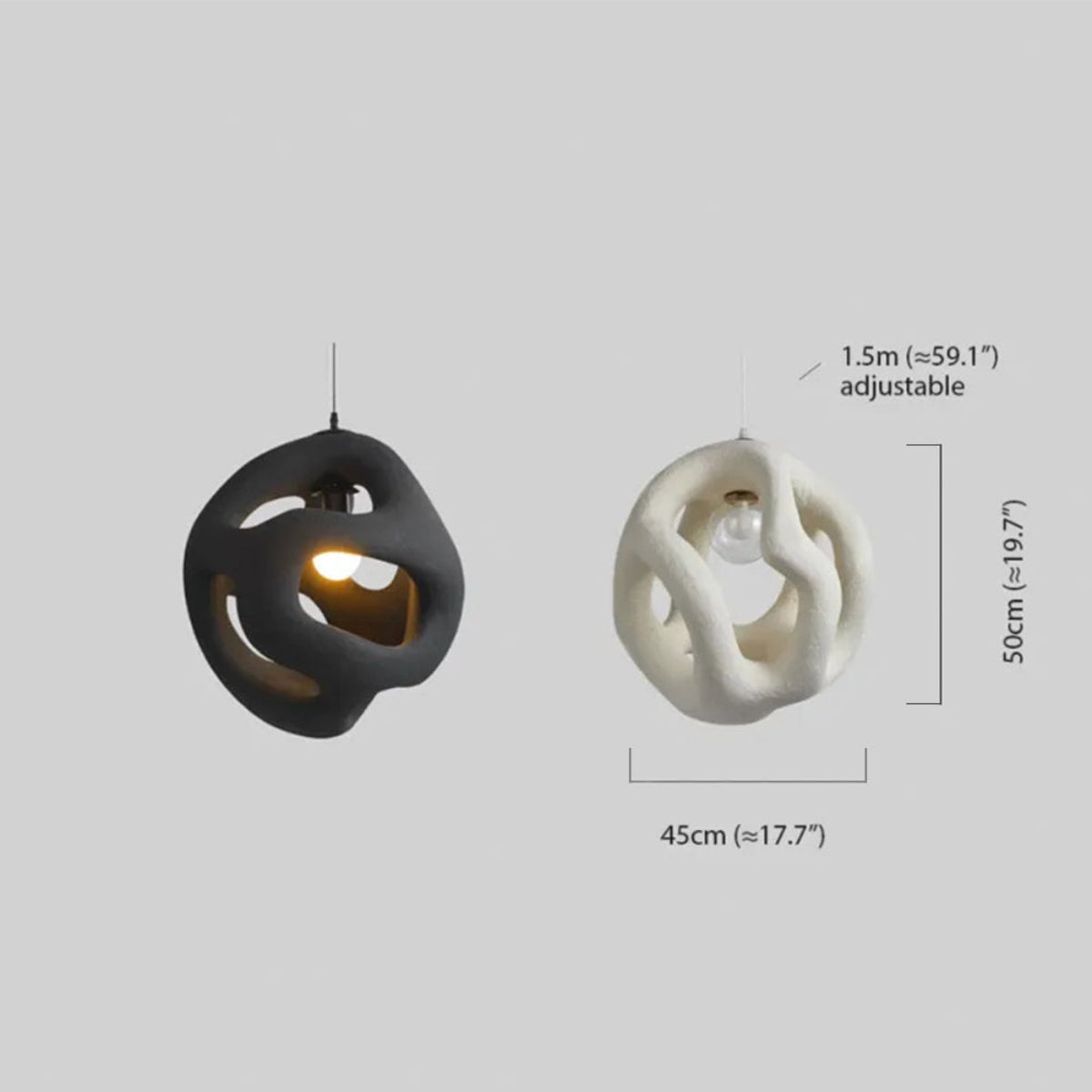 Designer Pendelleuchte Metall Resin Weiß/Schwarz Wohnzimmer