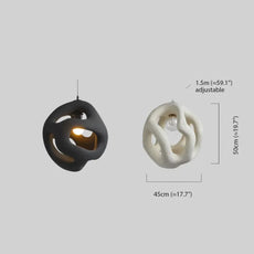 Designer Pendelleuchte Metall Resin Weiß/Schwarz Wohnzimmer