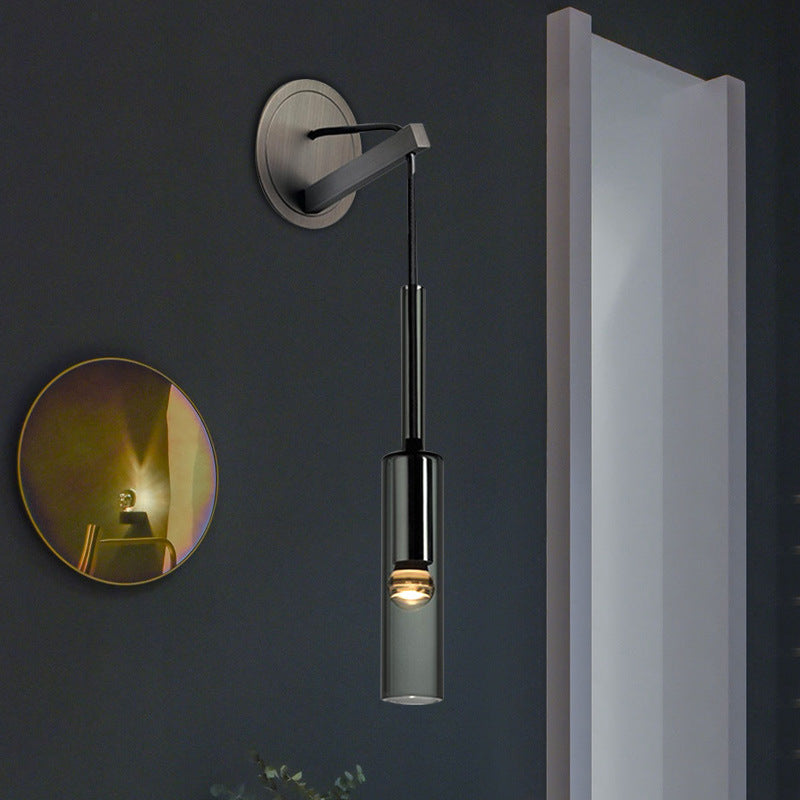 Modern Wandlampe Glas Schwarz Schlafzimmer